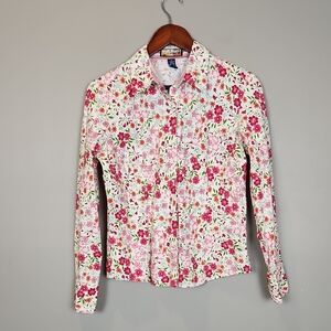 Havana Jack's Cafe Retro Ditsy Floral Blouse Size Medium